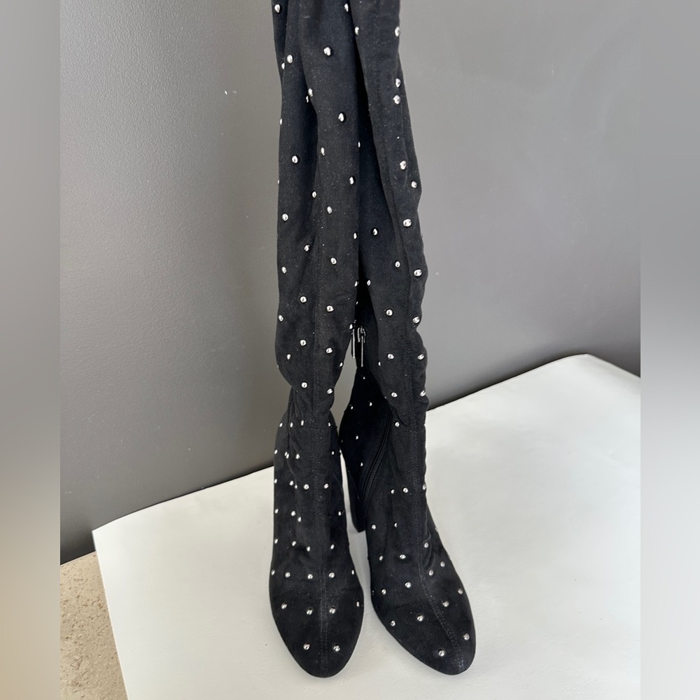 Black Studded Women's over the knee Boots